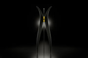 Premium Tulip designer coat hanger with artisanal Italian craftsmanship, textured black finish and luxurious gold accents.
