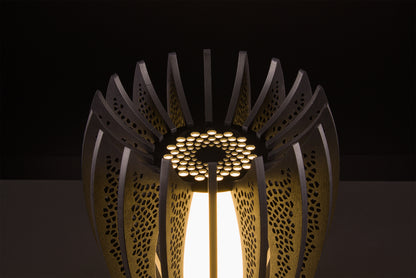 Lady Noir luxury hand crafted moder design lamp in black stained walnut finish design by Vera Forma